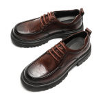 Apvalus pir&scaron;tas vyri&scaron;ki storapadžiai odiniai batai Madingi briti&scaron;ko stiliaus Vestuvių vakarėlis Lauke Laisvalaikis Verslas Paauk&scaron;tinti Odiniai Batai 38 ruda