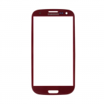 Vitre &eacute;cran de fa&ccedil;ade rouge + adh&eacute;sif pour Samsung Galaxy S3 I9300 I9305