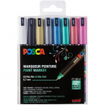 Set de 8 Marqueurs PC1MR Pte calibr&eacute;e extra-fine Couleurs M&eacute;tallis&eacute;es