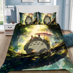 Anime antklodės užvalkalas, pagalvės užvalkalas, patalynės komplektas T-TotoroS Kawaii suaugusiems berniukams, mergaitėms, miegamojo dekoravimas, vaikams, viengulis, dvigulis, didelis dydis 135x200cm&set