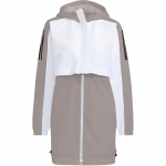 Adidas transformuojamas dvipusis dryžuotas su gobtuvu striukė moteri&scaron;kas vir&scaron;utinis drabužis baltas HE9990 L