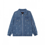 Jordan SS24 Flight Series Renegade Full Print Nuleidžiama apykaklė, laisvalaikio džinsinė striukė su užtrauktuku Moteri&scaron;ka striukė Akmens mėlyna FN5354-453 L