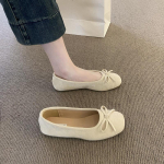 Vakaro vėjas lankas plok&scaron;čiapadžiai vienpedaliai vieni batai japoni&scaron;ki močiutės batai pavasaris ir vasara Doudou batai motinai moteri&scaron;ki batai ladyshoes 40 smėlis