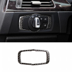 Automobilio stiliaus anglies pluo&scaron;to stiliaus interjero priekinių žibintų jungiklio rėmo dangtelio apdaila BMW 5 serijos E60 E61 2004 - 2010 automobilių priedai Carbon Fiber Style
