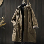 Johnature Moteri&scaron;kas Vintažinis &Scaron;iltas Žieminis Parkas Su Gobtuvu Vienspalvis Su Sagomis Ki&scaron;enėse Paltai Didelio Dydžio Medvilninis &Scaron;velnus Kinų Stiliaus Parkas One Size kava