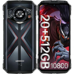 DOOGEE S118 Mobilieji telefonai Android 14, 20 GB RAM + 512 GB ROM I&scaron;manusis telefonas Helio G99, 10800 mAh(33W greitas įkrovimas) , 6,58&rdquo; FHD+ 120Hz, 50MP+12MP Naktinis matymas raudona