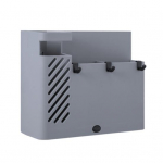 Virtuvės sieninė lentyna, pritvirtinta prie drenažo džiovinimo laikiklio stalo įrankių &scaron;akučių laikymo dėžutė pilka