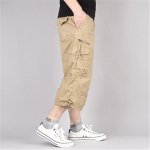 Cargo Shorts Vyri&scaron;ki vasariniai laisvalaikio kelių ki&scaron;enių &scaron;ortai Masculino Vyri&scaron;ki kombinezonai Military solidžiai trumpos kelnės M