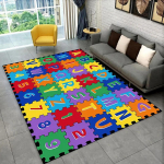 Edukacinis ABC raidžių grindų kilimėlis Animacinis kilimas vaikų žaidimų kambariui ar miegamajam Neslystantis kilimas Ankstyvojo mokymosi svetainės dekoras 80X120CM