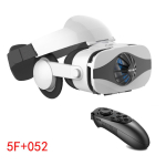 Mobilūs VR akiniai, 3D IMAX laisvų rankų įranga, Google Cardboard stiliaus, su au&scaron;inimo ventiliatoriumi, palaiko žaidimų valdiklius VR Glasses+052 Gamepad white