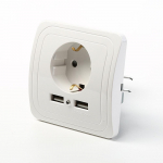 EU Plug 2 prievadų USB saugos sieninis kintamosios srovės maitinimo lizdas įkroviklio stoties i&scaron;vesties adapteris