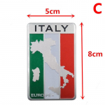 Aliuminis 3D metalinis Italijos Italijos vėliavos lipdukas, emblema, ženklelio lipdukas, papuo&scaron;kite automobilį C