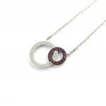 Les Tr&eacute;sors De Lily [M7624] - Collier Argent 'Sissi' rose blanc (rhodi&eacute;) - 15x15 mm