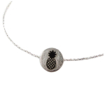 7bis [Q6062] - Bracelet artisanal 'Ananas' argent&eacute; - 12x12 mm sidabras