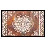 Les Tr&eacute;sors De Lily [Q9680] - Tapis Int&eacute;rieur 'Boho' (mandala) marron blanc - 60x40 cm ruda