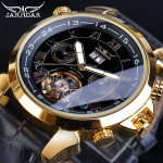 Jaragar vyri&scaron;ki garsūs vyri&scaron;ki laikrodžiai Populiariausi prabangūs dienos / savaitės Tourbillon automatiniai mechaniniai laikrodžiai rankinio laikrodžio dovanų dėžutė juoda