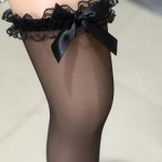 Seksualios moteri&scaron;kos kojinės Bowknot nėriniuotos kojinės iki &scaron;launų auk&scaron;tai kojinės Seksualus apatinis trikotažas Skaidrus naktinio klubo pėdkelnės Kelių kojinės