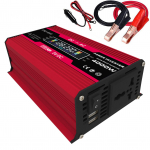 Didžiausios galios modifikuotas sinusinės bangos keitiklis LED ekranas 300 W vardinės galios keitiklis DC 12V į AC 220V raudona