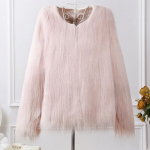 Pūkuoti dirbtiniai kailiniai moteri&scaron;ki paltai žiemai &scaron;ilti eleganti&scaron;ki laisvi vakariniai naktinis klubas Velvet Parka paltas XXL rožinė