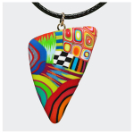 Les Tr&eacute;sors De Lily [R6484] - Collier artisanal 'Colombine & Arlequin' multicolore - 35x20 mm