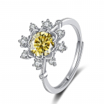 Bague Ringen 1 karatų a&scaron;tuonios &scaron;irdies a&scaron;tuonios rodyklės moissanite deimantiniai papuo&scaron;alai sterlingo sidabro S925 snaigės žiedas reguliuojamo dydžio žiedai