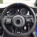 WCaRFun Customize Black Suede automobilio vairo dangtelis, skirtas Volkswagen VW Golf R MK7 Golf 7 GTI VW Polo GTI Scirocco 2015 m. Style 18