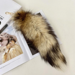 Madinga Big Fox Tail raktų pakabuko krep&scaron;ys Raktų pakabukas Pūkuotas papuo&scaron;imas about 40cm