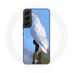 Coque pour Samsung Galaxy S21 FE Cacato&egrave;s Perroquets blanc Oiseaux