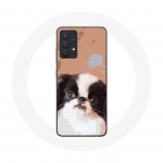 Coque pour Samsung Galaxy A13 4G / A13 4G Lite &Eacute;pagneul japonais Noir et Blanc Race de chiens