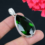 Peridoto brangakmenio pakabukas i&scaron; vientiso 925 prabos sidabro, papuo&scaron;alas, dovana unisex