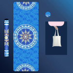 Natūralios gumos ra&scaron;tais margintas jogos kilimėlis su aksominiu pavir&scaron;iumi, plonas neslystantis ne&scaron;iojamas prakaitą sugeriantis sulankstomas grindų rank&scaron;luostis fitneso pratimams, plaunamas grindų kilimėlis 183cmX68cmX1.5mm