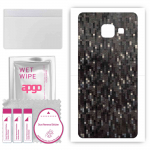 apgo Protective Skin Sticker for the back compatible with Samsung Galaxy A3 2016 A310F, Wrap Film, Foil, Vinyl - Pattern Carbon Black Pixel