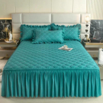 Auk&scaron;tesnės kokybės odai nekenksmingas &scaron;lifuotas lovos sijonas, viengubas laminuotas medvilninis lovos sijono užvalkalas, viengubas ir dvigubas raukinamas lovos užvalkalas bed skirt 150x200cm