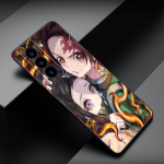 &bdquo;Demon Slayer Nezuko Anime&ldquo; telefono dėklas, skirtas Samsung Galaxy S22 Pro S21 S20 FE Ultra S10 Lite S10 S10E S9 S8 Plus mink&scaron;tas juodas dangtelis Samsung S22