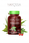 Narcissa Acerola kapsulė ir Detox kapsulė, kurioje yra probiotinių mikroorganizmų