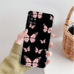 Skaidrus dėklas, skirtas Samsung Galaxy A52 A12 A51 A32 A21s A71 A32 A22 50 A70 A31 A72 5G telefono dangtelis Beauty Pink Butterfly Samsung A53 5G