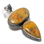 Natural Bumble Bee Jasper 925 Sterling Silver Jewelry Pendant 3.35 l3u19