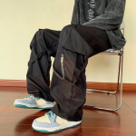 Pavasario Rudens Žali Kargo Kelnės Vyrams Didelio Dydžio Užtrauktuku Darbinės Kelnės Vyrams Kargo Kelnės Vyri&scaron;kos Gatvės Drabužiai Hip Hop Ki&scaron;enė Laisvos Kasdienės Darbo Drabužiai XXXXXL juoda
