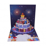 3D i&scaron;&scaron;okančios gimtadienio kortelės Gimtadienio torto sveikinimo kortelės su pirotechnika ir muzika A