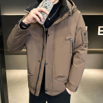 Žieminė vyri&scaron;ka pūkinė striukė su gobtuvu Sportinė laisvalaikio &scaron;ilta žieminė striukė M