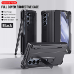 Skirta Samsung Galaxy Z Fold 6 5 4 3 5G dėklas Prabangus ra&scaron;iklio laikiklis Laikiklis Sulankstomas vyris Grūdinto stiklo apsauga Atsparus smūgiams Kietas dangtelis for Galaxy Z Fold 3&case with touch pen juoda