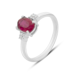 Sidabrinis žiedas su natūraliu rubinu 1,92 ct, kubinis cirkonis, gaminio svoris 2,38 g (2165613) 17 rubino raudonumo spalva