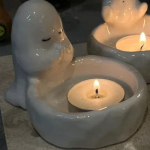 Aromaterapinė žvakė vaiduoklis Žvakių laikiklis Žvakių lempos Kvapios &scaron;viesos laikiklis Kvapios žvakės Mielos vaiduoklio figūrėlės Helovino dekoras