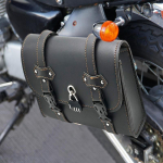Motociklo statinės krep&scaron;ys Retro motociklo balnelio krep&scaron;ys vairo įrankių krep&scaron;ys vandeniui atsparus 2 dirželiai &scaron;akių krep&scaron;ys PU oda dviračiui juoda