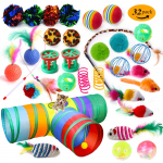Žaislų rinkinys katėms &bdquo;Crossborder&ldquo;: Interaktyvus erzinimo žaislas, pliu&scaron;inė pelė ir garso žaislai Accessories Color Random