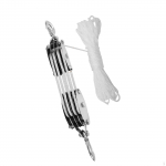 Virvių kėlimo blokas ir įtaisų skriemulių sistema, ne&scaron;iojamasis sunkiasvoris 270 laipsnių pasukamas kablys 20m Rope_4 Wheel White Rope