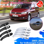 Automobilio chromo anglies pluo&scaron;to durų rankena, skirta Volkswagen VW T5 T6 Transporter Caddy 2003-2015 Dekoratyvinio dangtelio apdailos lipdukas 2003-2015 black