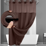 Dvisluoksnis du&scaron;o užuolaidų rinkinys be kabliukų su nuimamu baltu vafliu pamu&scaron;alu 183cm x 190cm