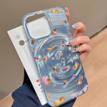 Telefono dėklas iPhone 11 13 16 ProMax dėklas iPhone 14 15 ProMax 12 13 ProMax 13 Pro 14 Pro sūkurinis telefono dėklas madingas ir universalus animacinis mielas iPhone 11 gryna