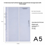 A6 Didelės talpos fotoalbumas su ki&scaron;enėlėmis nuotraukoms, lipdukams, kortelėms, užra&scaron;ams ir iliustracijoms, 40 puslapių